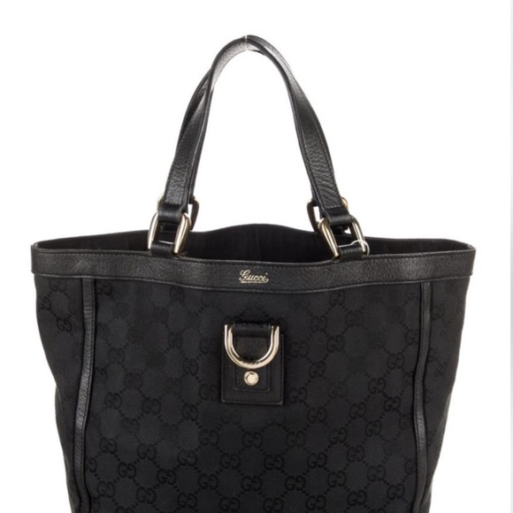 Authentic GUCCI Bag - Mini Abbey Tote Canvas Logo GG Black Vintage - Picture 6 of 6